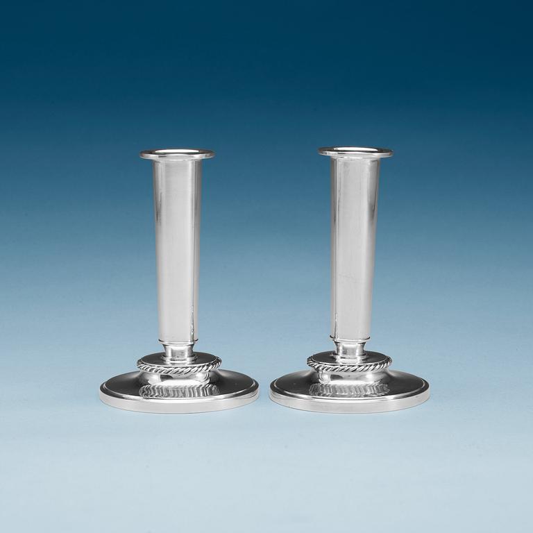 A pair of W.A. Bolin silver candlesticks, Stockholm 1949.