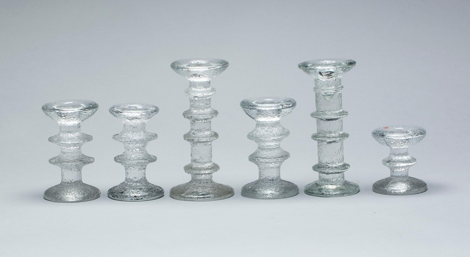 LJUSSTAKAR, 6 st, "Festivo", Timo Sarpaneva, Iittala.