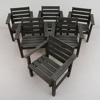 FÅTÖLJER, 6 st, Elsa Stackelberg, Fri Form, 1900-talets andra hälft.