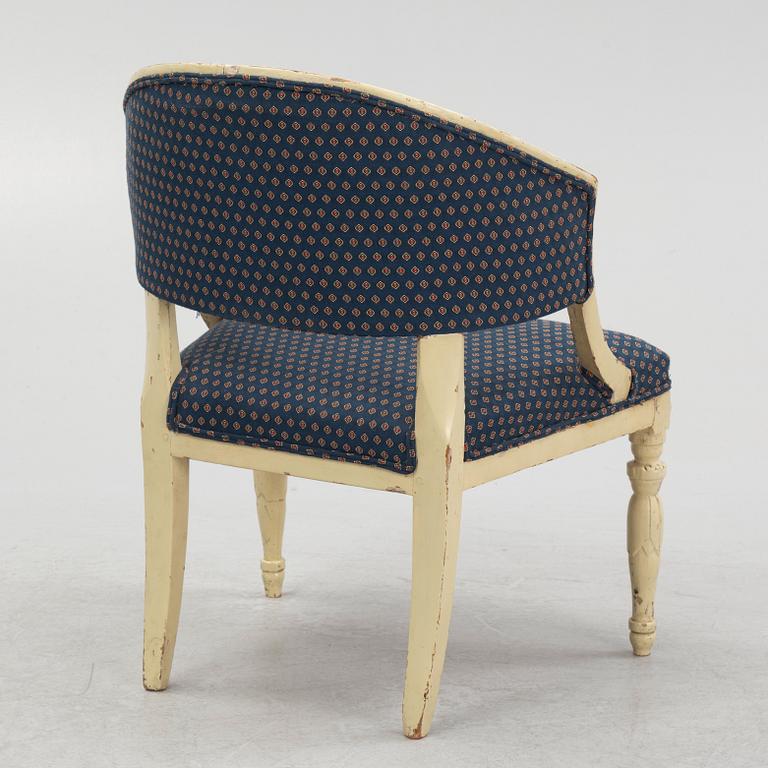 A, late Gustavian armchair, provincial work, early 19th century.