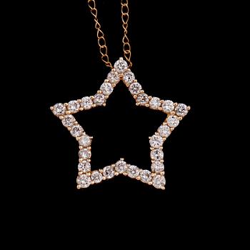HÄNGE, 14 k guld, briljantslipade diamanter tot ca 0.50 ct.