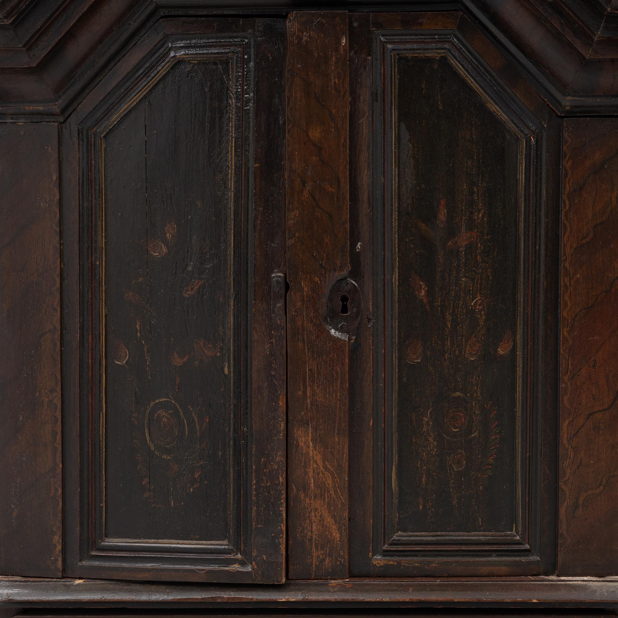 A cabinet, dated 1817.
