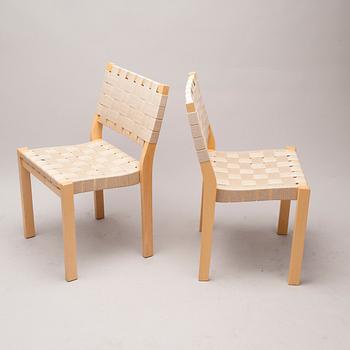 STOLAR, 4 st, modell 611, Alvar Aalto, Artek, 1900-talets slut.