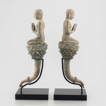 A pair of Buddhist sculptures, Thailand, 20th century.