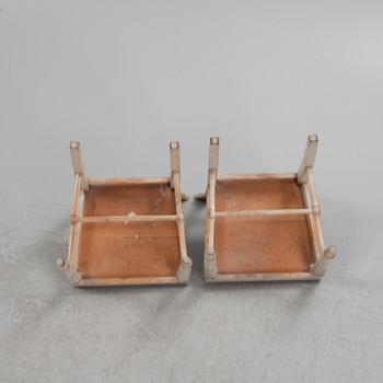 Six painted chairs, 19th Century.