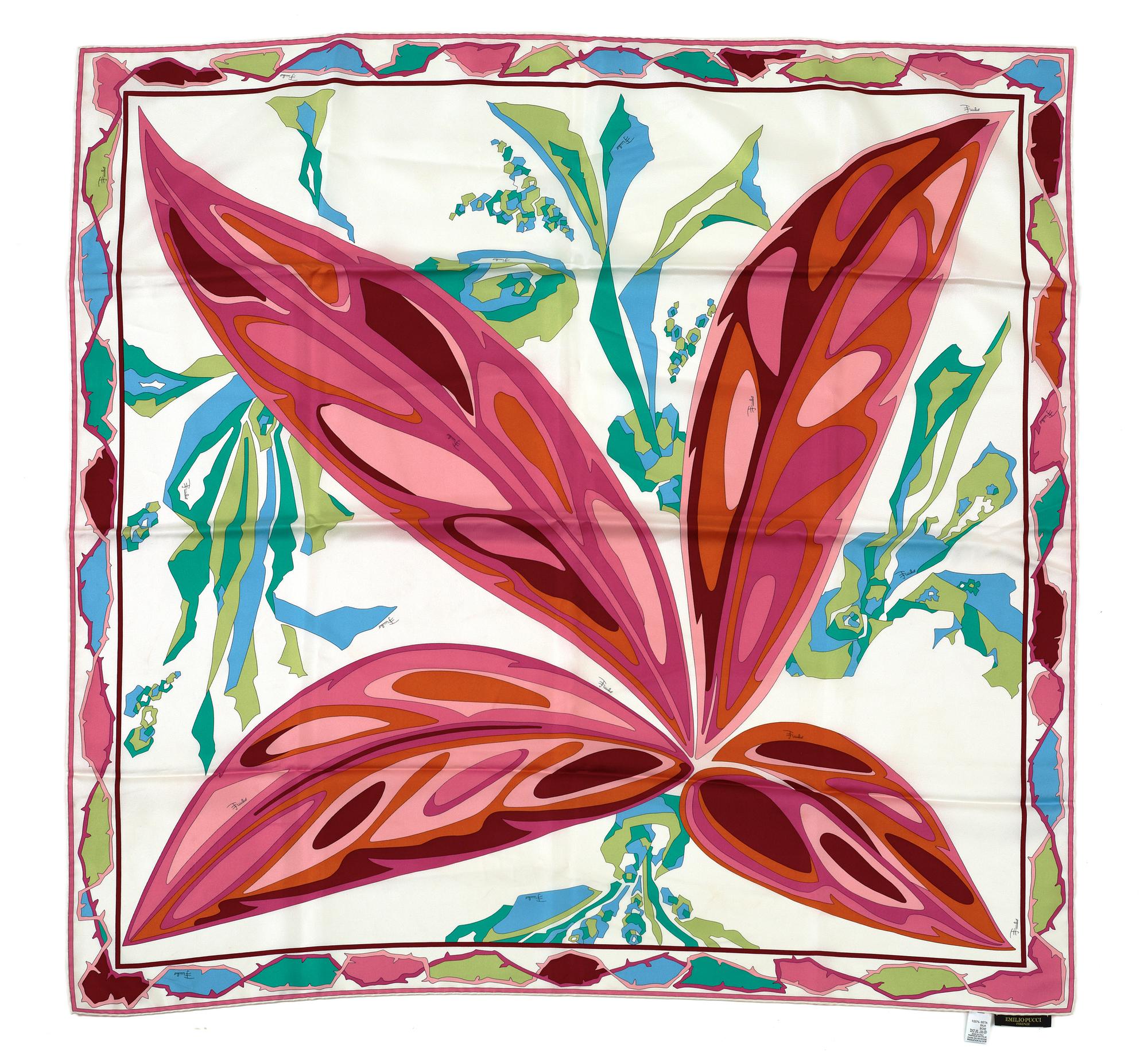 A silk scarf by Emilio Pucci.