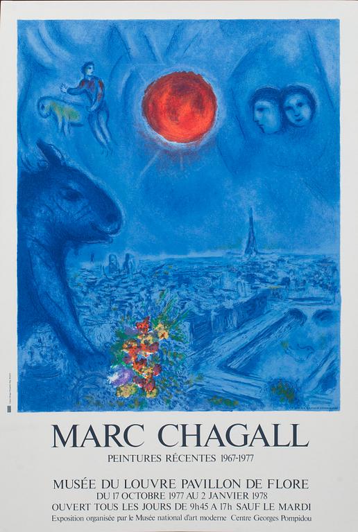 MARC CHAGALL, affisch, Sorlier, Paris 1977.