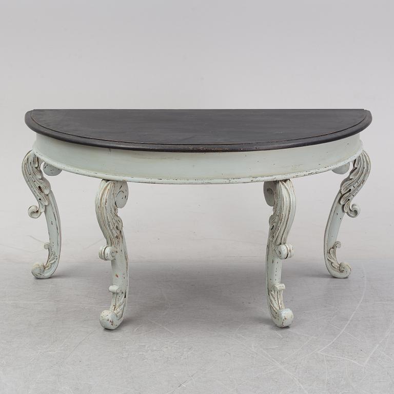 A painted table with carved legs, Härjedalen, second half of the 19th Century.