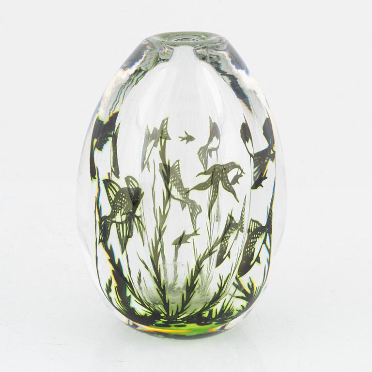 Edward Hald, a glass vase, Orrefors, Sweden.