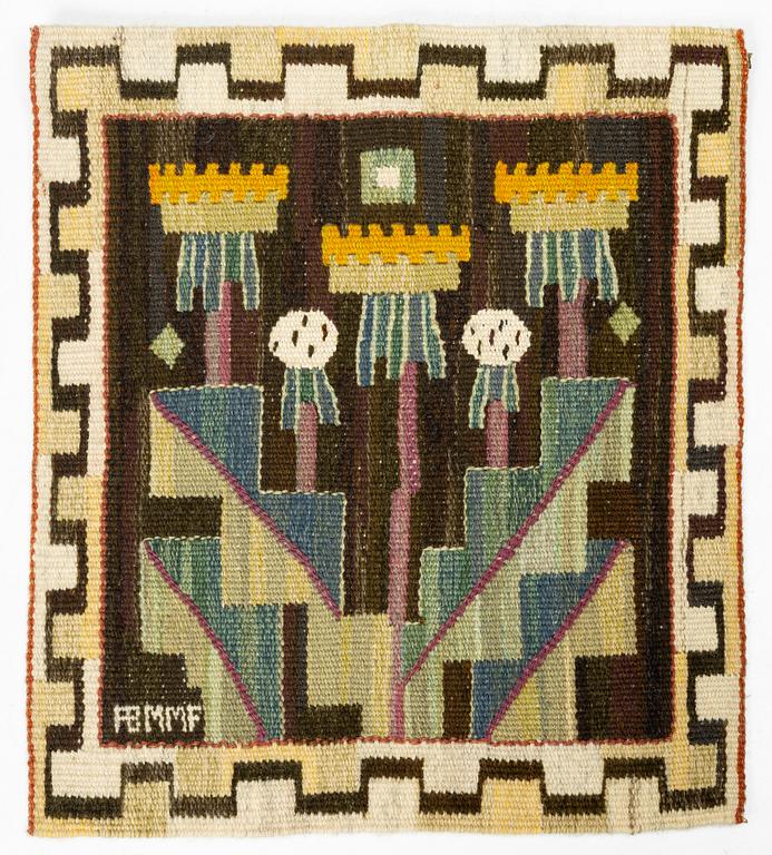 Märta Måås-Fjetterström, a 'Maskros' textile, signed AB MMF.