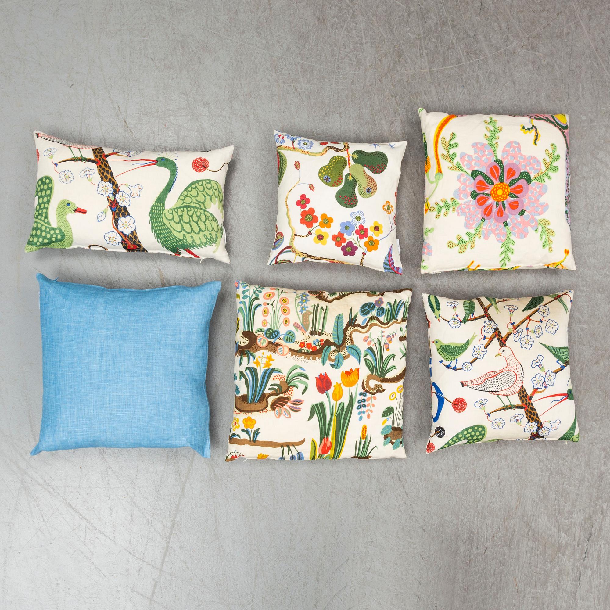 Six cushions from Josef Frank,  Svenskt Tenn.