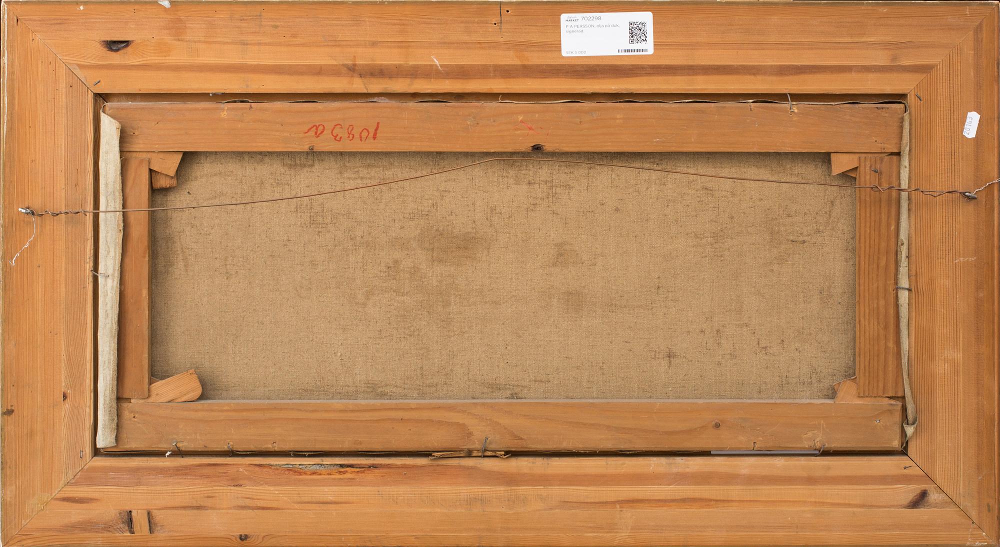 P A PERSSON, olja på duk, signerad.