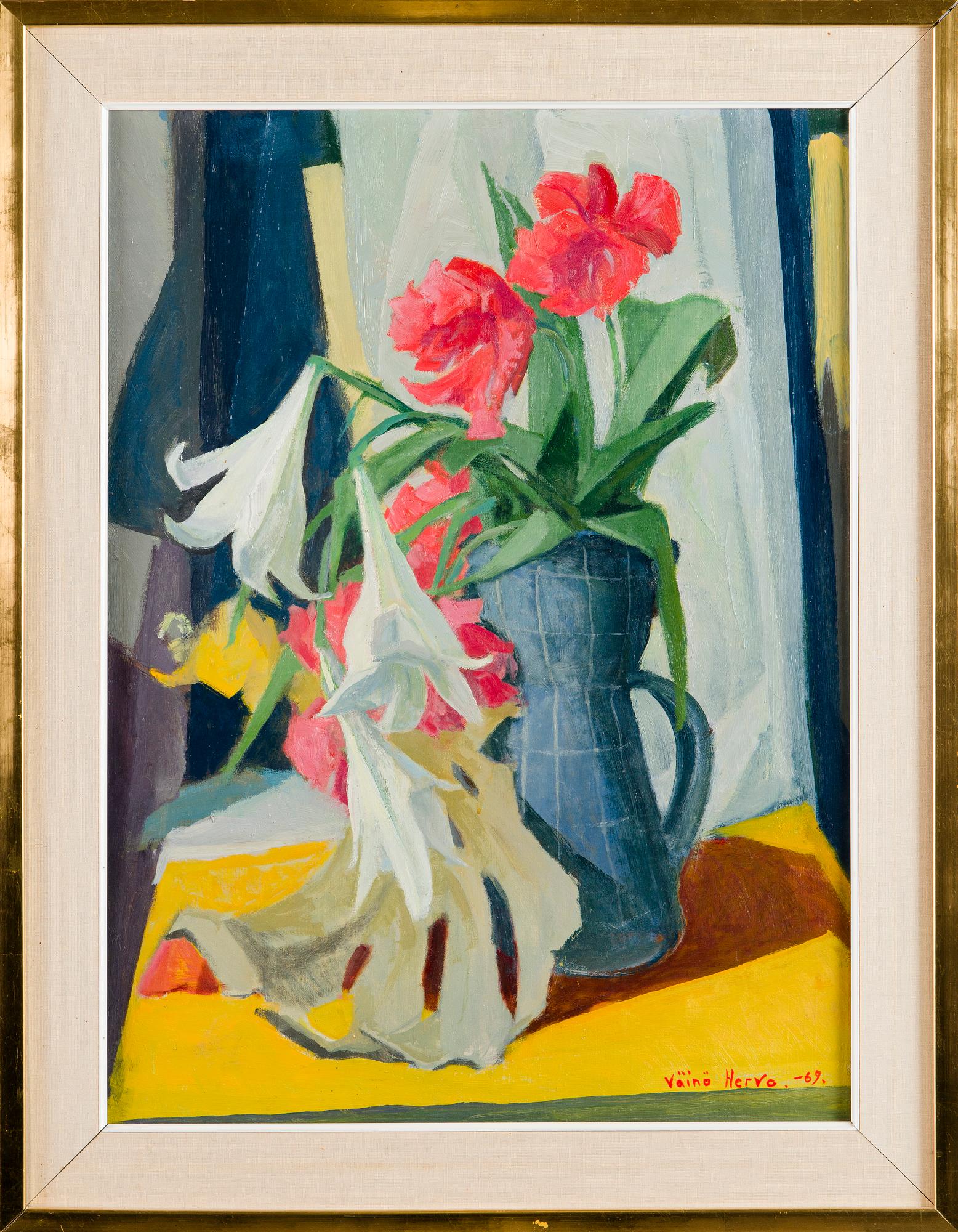 Väinö Hervo, Stilleben med liljor och vallmo.