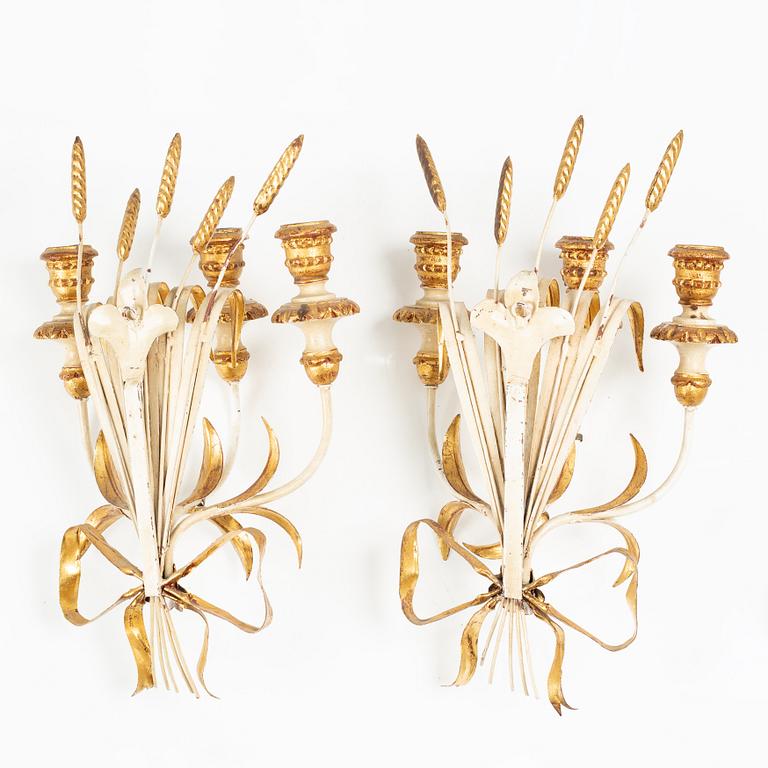 Vägglampetter, ett par, Italien, 1900-talets andra hälft.