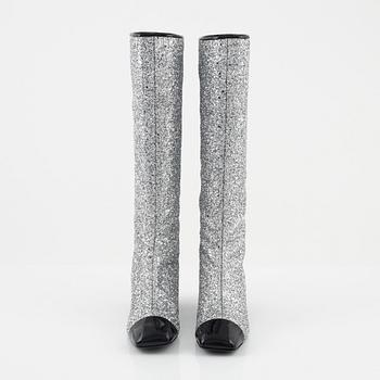 Chanel, a pair of sequin high boots, size 37 1/2.