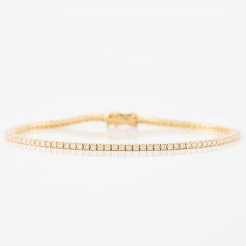 Tennis bracelet, 18K gold with brilliant-cut diamonds.