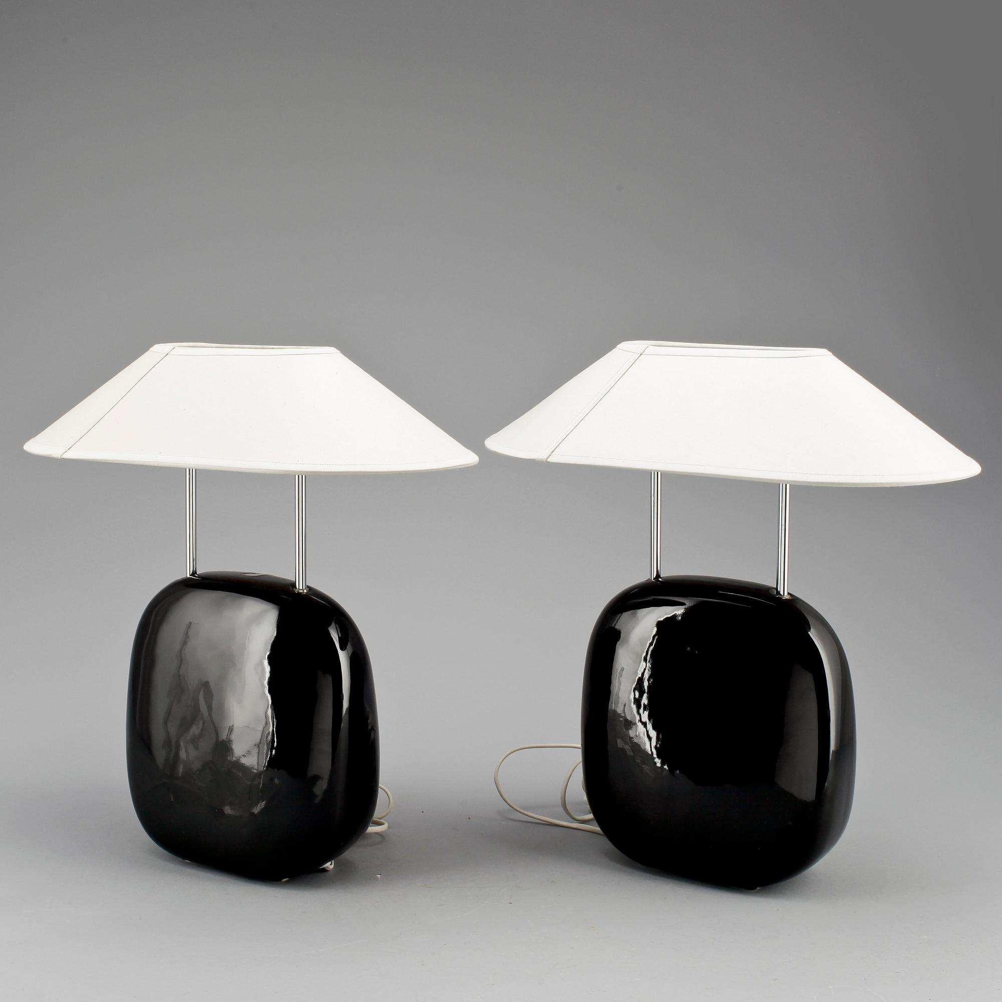 BORDSLAMPOR, ett par, Atelje Lyktan, 1980-tal.