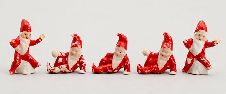 FIGURER, 5 st, biskvi, 1800-/1900-tal.