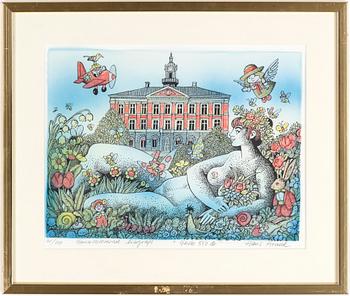 Hans Arnold · HANS ARNOLD, handolorerad litografi, signerad och numrerad 40/100.