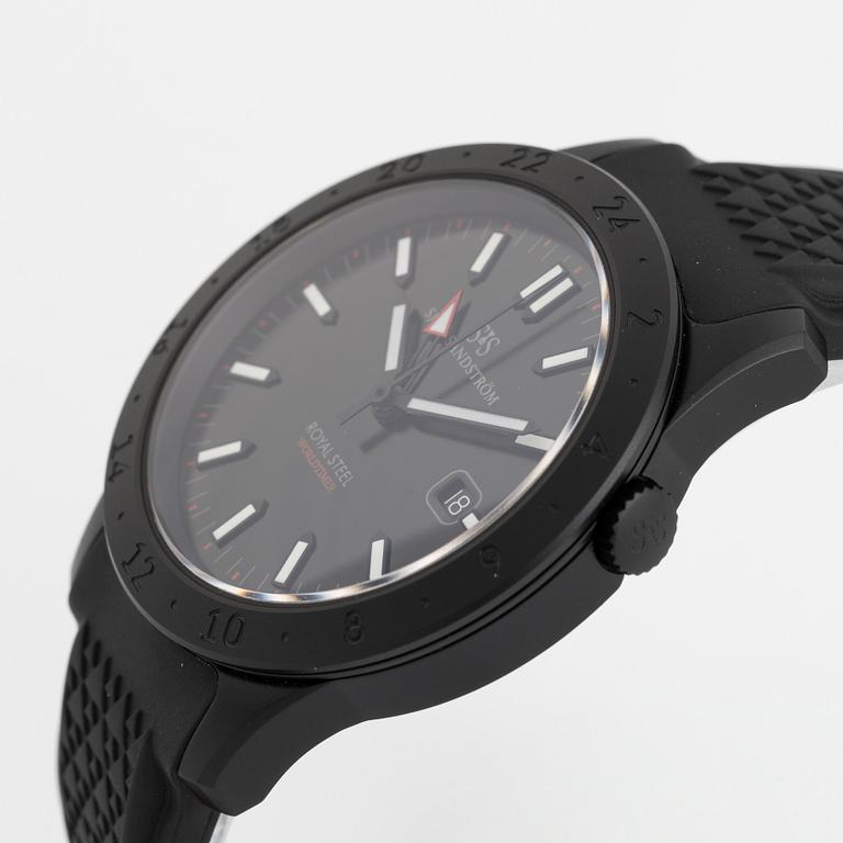 Sjöö Sandström, Royal Steel, Worldtimer, "SÄPO/Swedish Security Service", wristwatch, 41 mm.