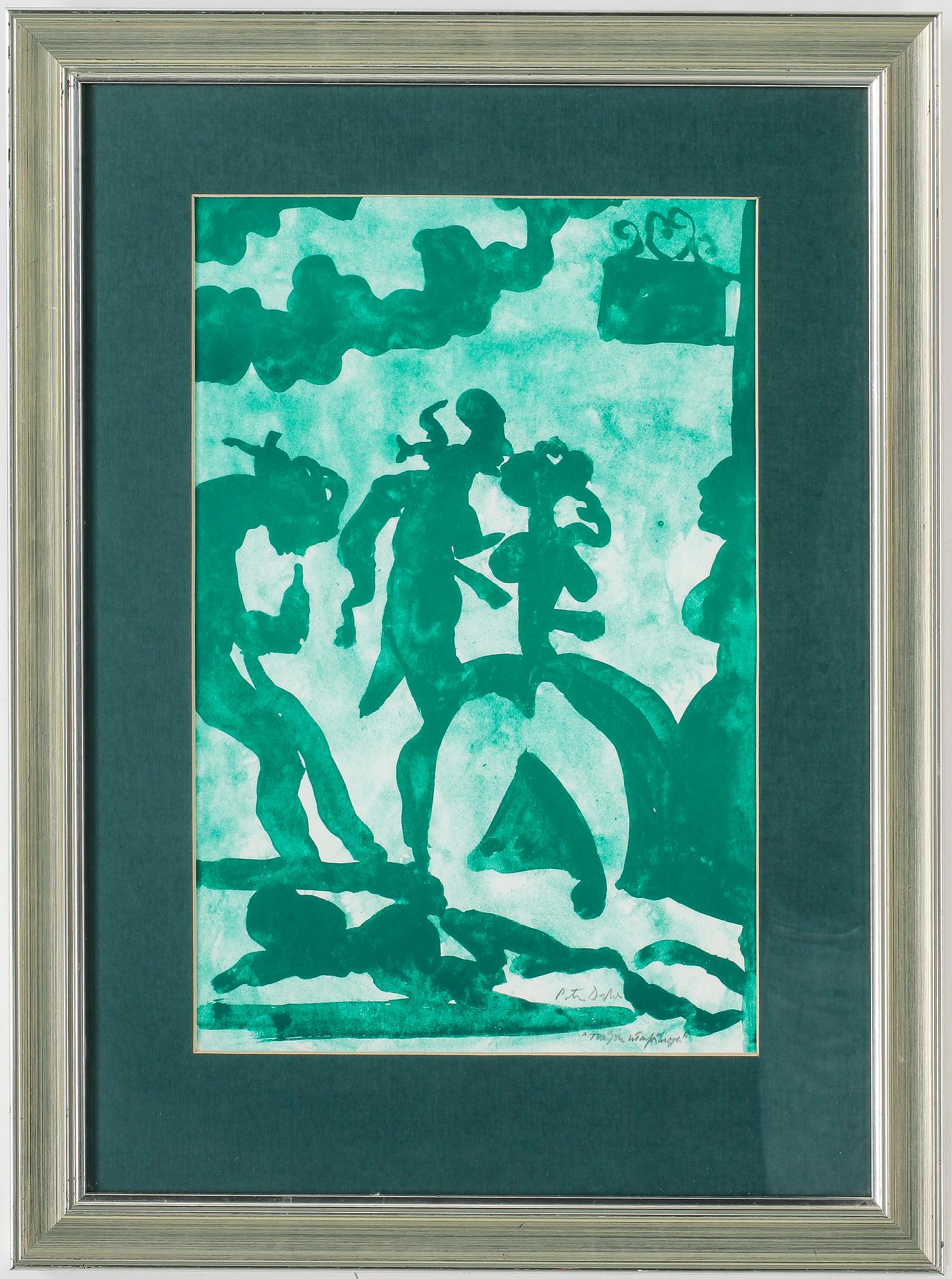 PETER DAHL, färglitografi, signerad.