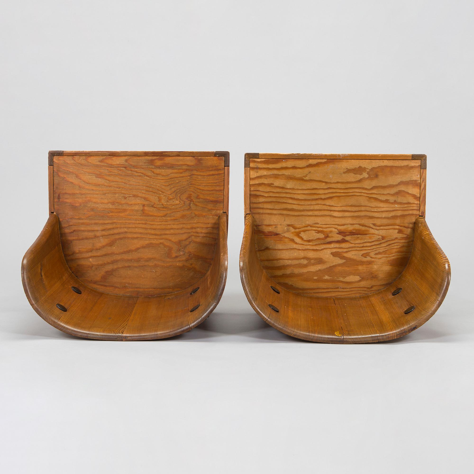 Axel Einar Hjorth, Two 1930s 'Lovö' chairs for Nordiska Kompaniet.