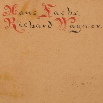 OKÄND KONSTNÄR, blandteknik, signerad Arthur J Schloss och daterad 1900.