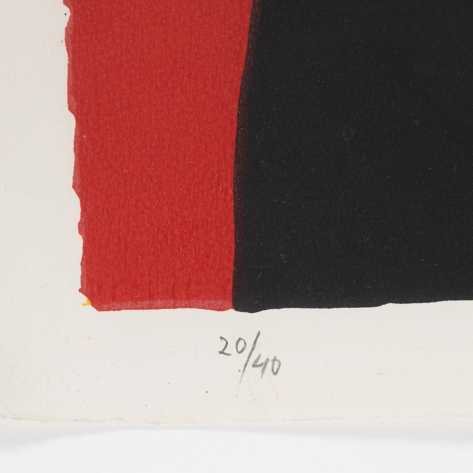 Olle Kåks, lithograph in colours, 1982, signed 20/40.