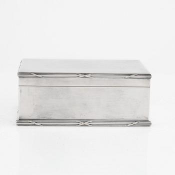 A silver and parcel-gilt cigarr box, mark of Gustave Keller (firm active in Paris 1867-ca. 1940).