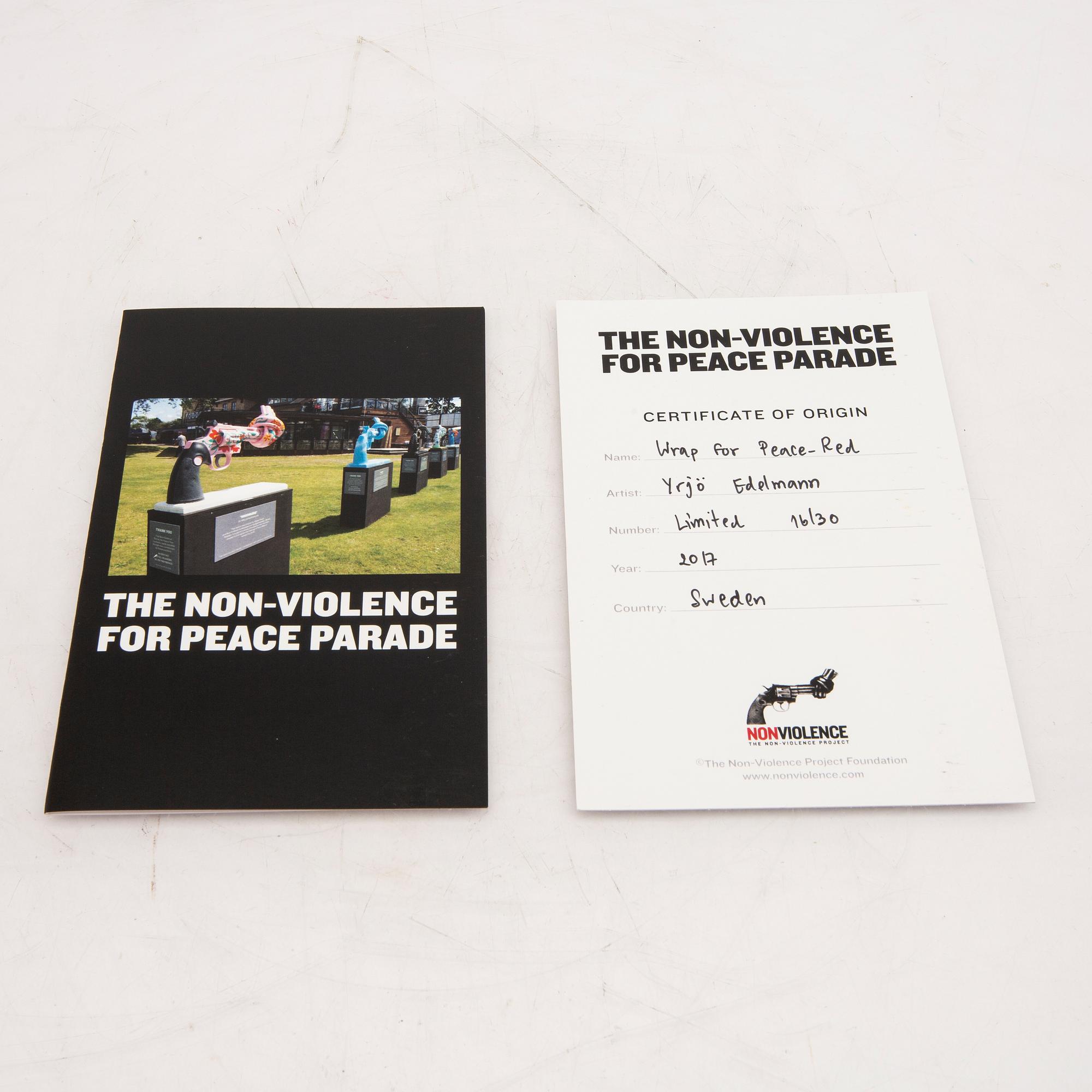 Carl Fredrik Reuterswärd, Non-Violence Project Foundation, sculpture 2017.