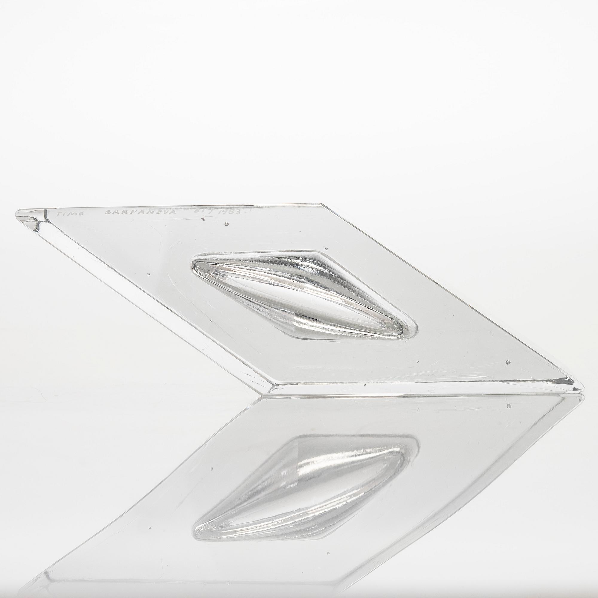 Timo Sarpaneva, konstföremål "Kohinoor" signerad Timo Sarpaneva, Iittala 61 / 1983.