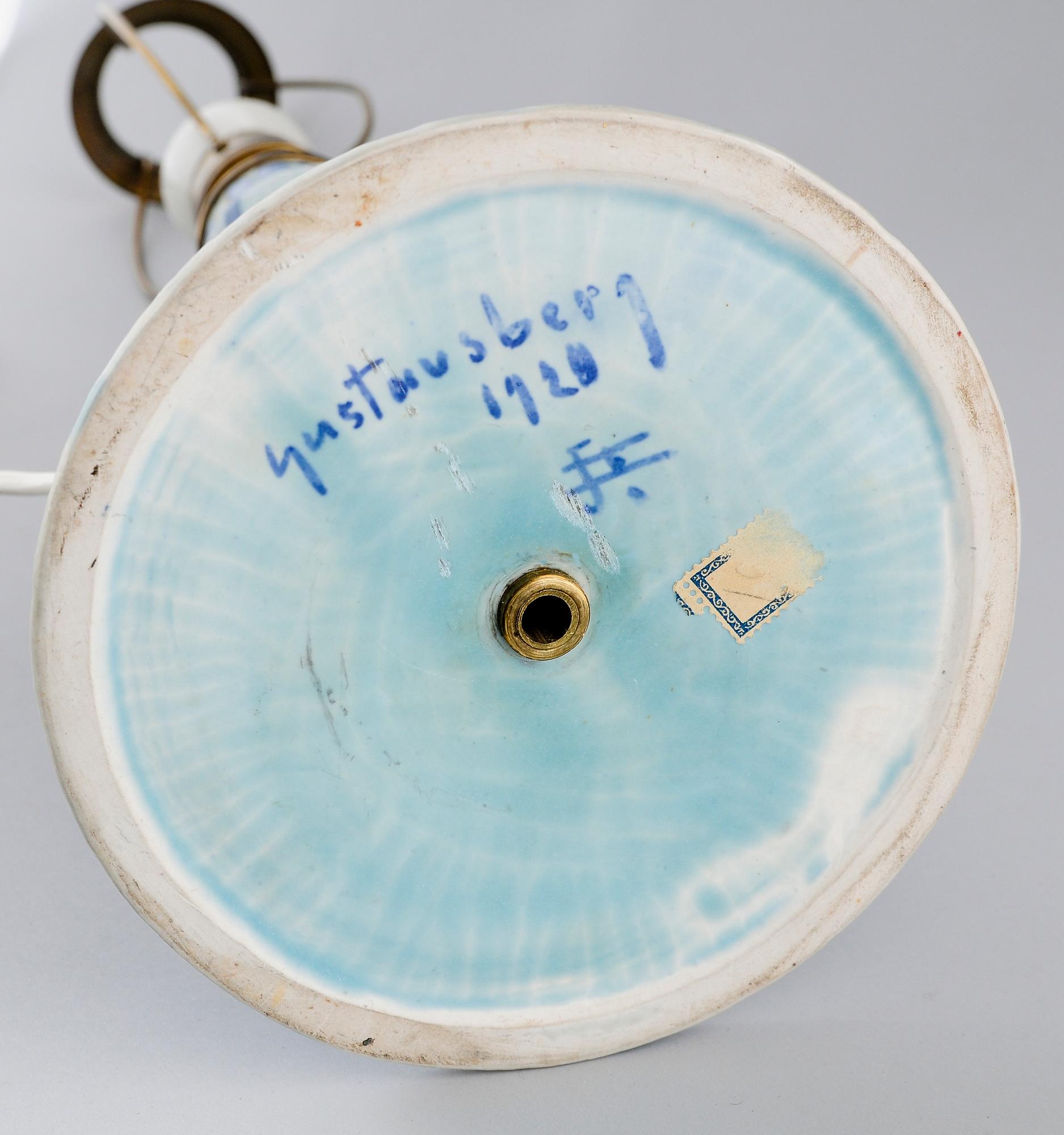 BORDSLAMPA, stengods, Josef Ekberg, Gustafsberg.