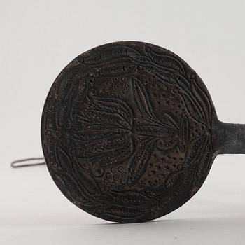 Three wafer irons, Sweden, 18th & 19th century.