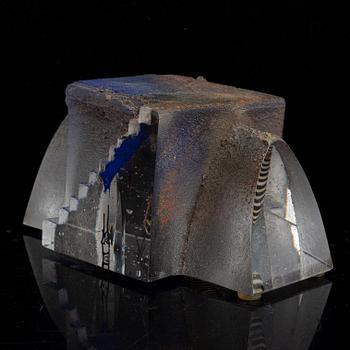 A glass sculpture by Bertil Vallien, for Kosta Boda.