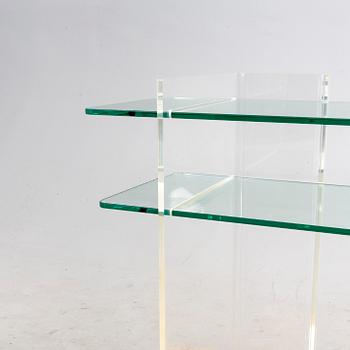 A late 20th century plexi and glass sideboard.