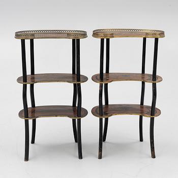 a pair of etageres,  Louis XVI style, circa 1900.