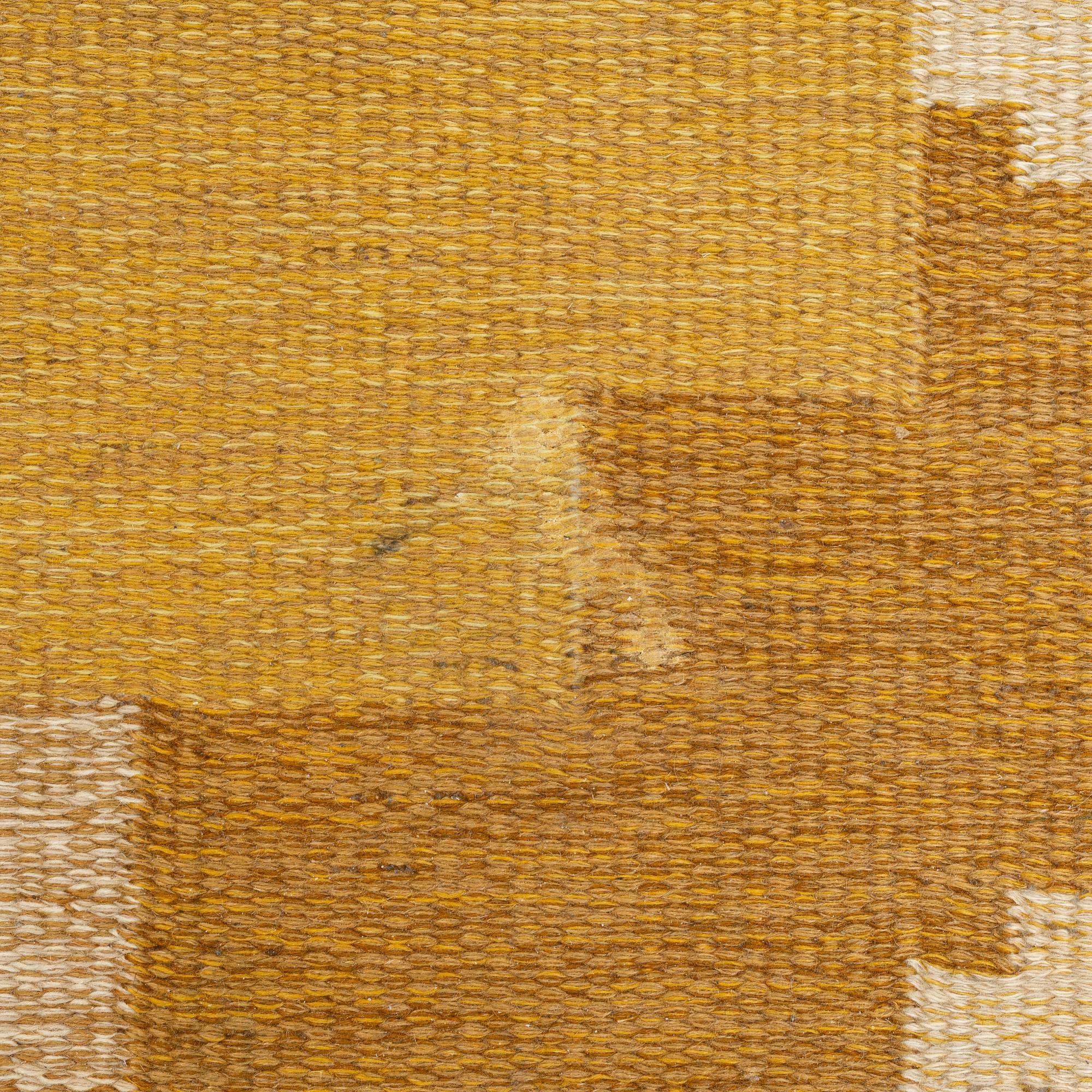 Ingegerd Silow, a flat weave rug, signed IS, c. 225 x 168 cm.