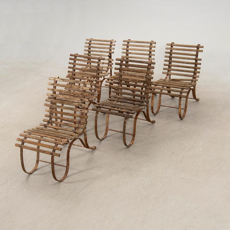 Garden chairs, 6 pieces, early 20th century.