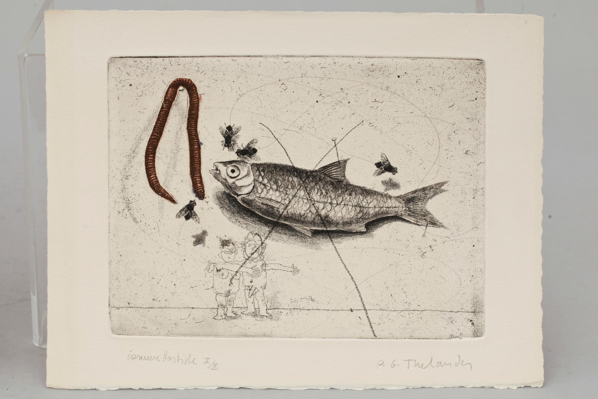 PG THELANDER, bok samt färgetsning, sign och numr Epreuve d´artiste x/x.