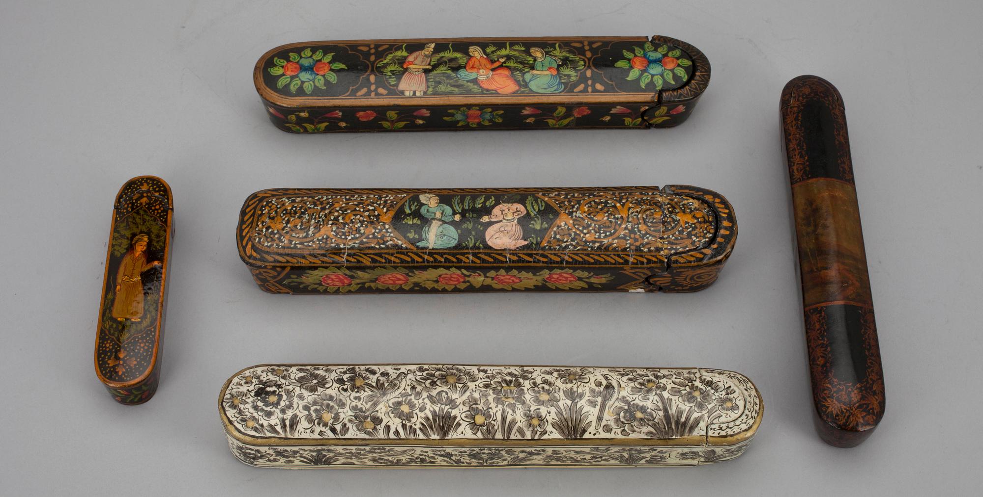 ASKAR, 5 st, papaier maché, orientaliska, 1900-tal.