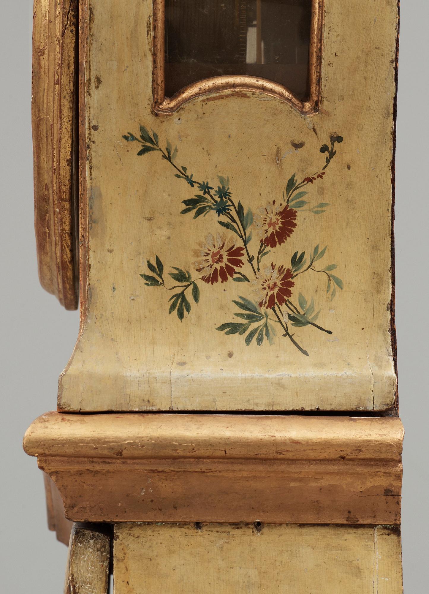 A Swedish Rococo 18th century long-case clock by J. Nyberg, master in Stockholm 1748-68.