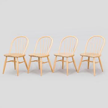 Carl Gustaf Hiort af Ornäs, pinnstolar / stolar, 4 st Möbelfabrik, Oy Ekwall Ab, Björneborg, 1900-talets mitt.