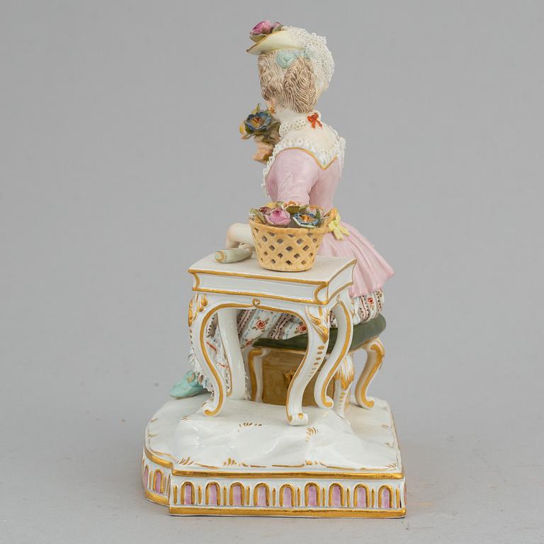 FIGURIN, porslin. Meissen, sent 1800-tal.