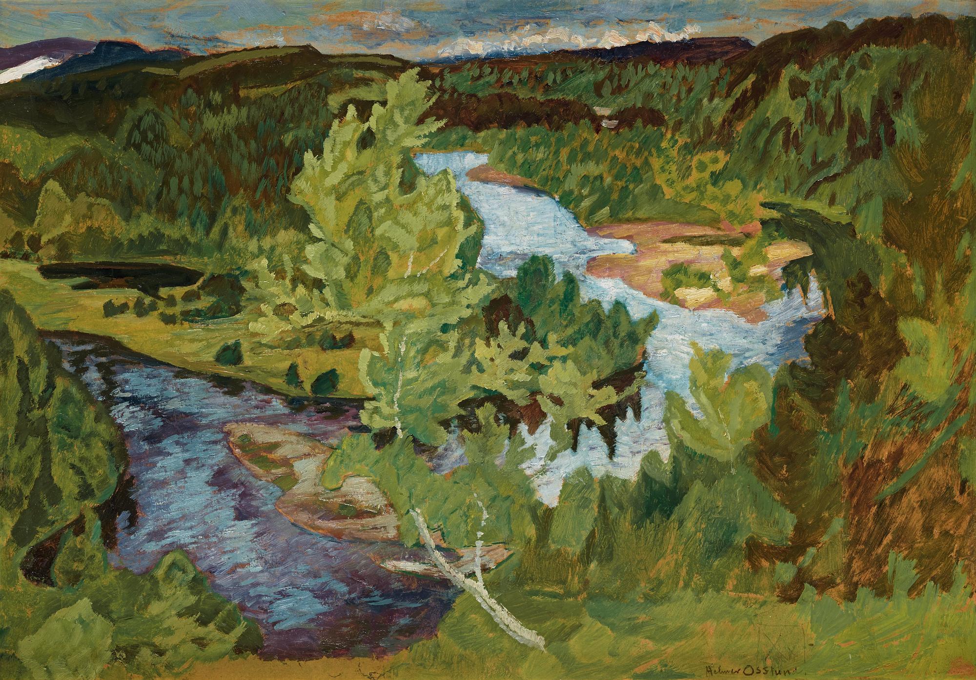Helmer Osslund, Summer landscape from the north of Sweden.