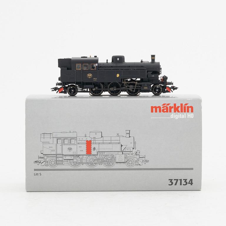 Märklin, ånglok, modell 37134, spår H0, digitalt, i låda.