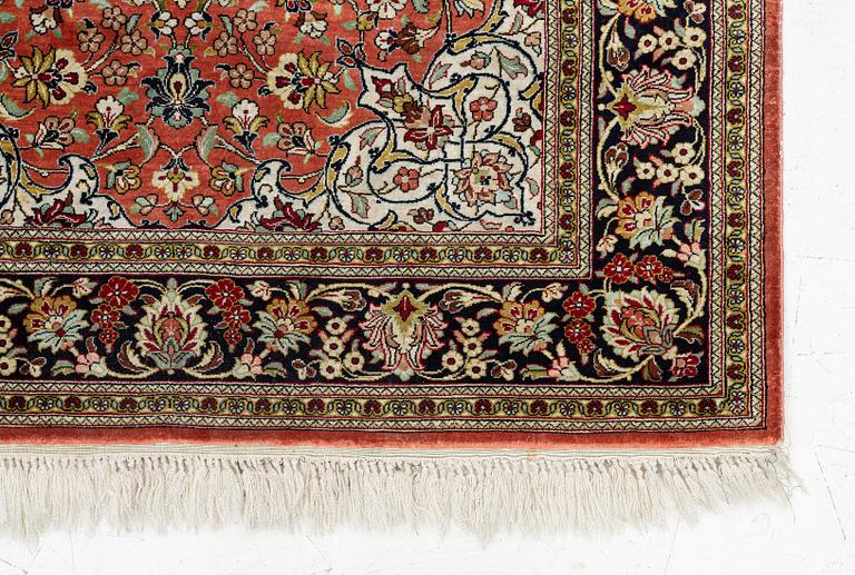 An Oriental part silk rug, c 158 x 110 cm.