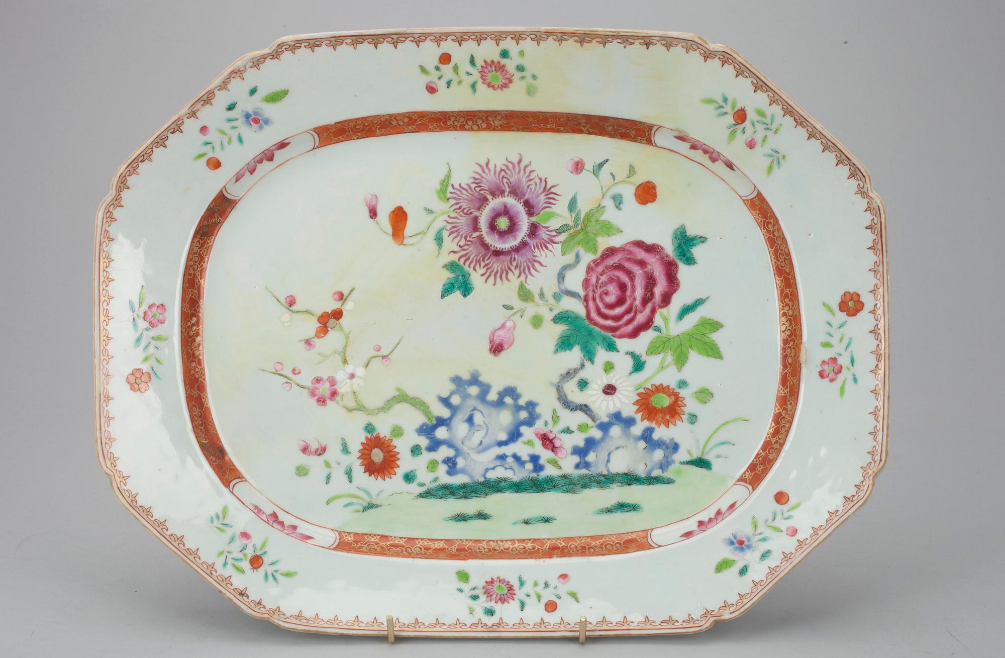 STEKFAT, porslin, Kina 1700-tal.