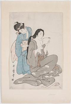 TRÄSNITT, 2 st, Utamaro och Kunisada Toyokuni.