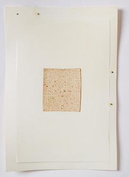 Helen Marten, vacuum formed matzoh cracker, ABS plastic, stainless steel. 2010.