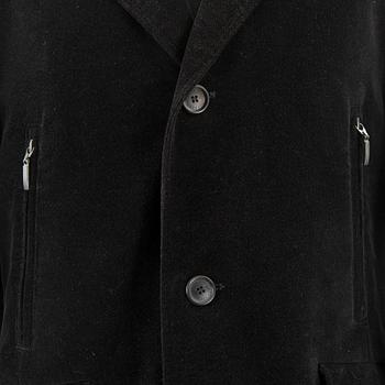 Mens Black Corduroy Overcoat, size 50(UK).